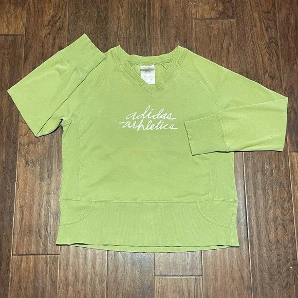 Vintage Y2K Adidas V Neck Sweater Sweatshirt - Picture 1 of 11
